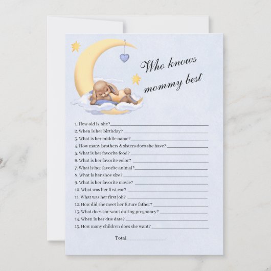 С mit einem niedlichen Schlafplüsch. Einladung (Vorderseite)