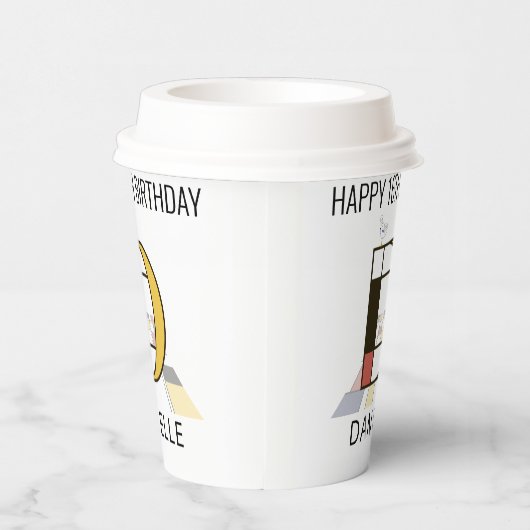 С Ool Neoplasticism Style Monogram. Buchstabe D Pappbecher (Rechts)