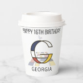 С Ool Neoplasticism Style Monogram. Buchstabe G Pappbecher (Rückseite)