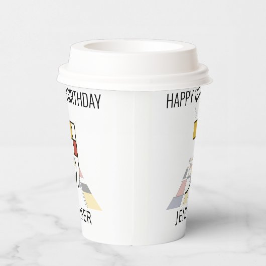 С Ool Neoplasticism Style Monogram. Buchstabe J Pappbecher (Rechts)