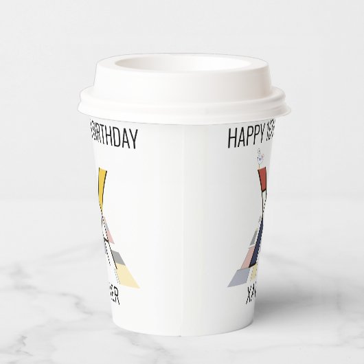 С Ool Neoplasticism Style Monogram. Buchstabe X Pappbecher (Rechts)