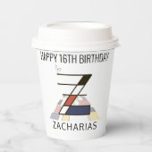 С Ool Neoplasticism Style Monogram. Buchstabe Z Pappbecher (Vorderseite)