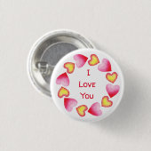 С romantisch I Liebe You Valentine's Day Button (Vorne & Hinten)
