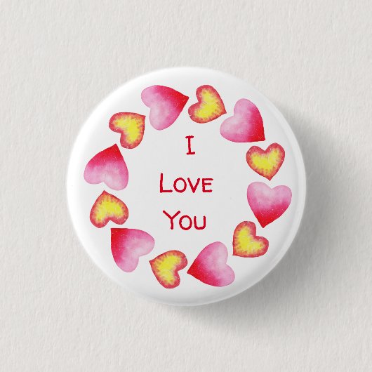 С romantisch I Liebe You Valentine's Day Button (Vorderseite)