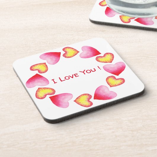 С romantisch I Liebe You Valentine's Day Getränkeuntersetzer (Linke Seite)