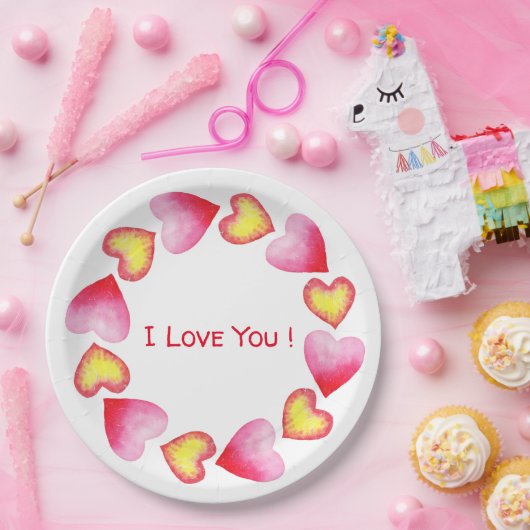 С romantisch I Liebe You Valentine's Day Pappteller (Party)