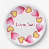 С romantisch I Liebe You Valentine's Day Pappteller (Vorderseite)