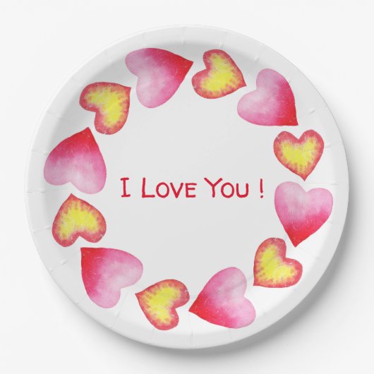 С romantisch I Liebe You Valentine's Day Pappteller (Vorderseite)