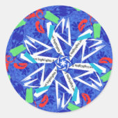 С Schneeflocken Runder Aufkleber (Vorderseite)