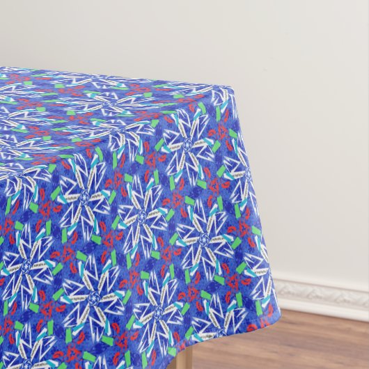 С Schneeflocken Tischdecke (Beispiel)