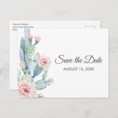 С und sukkulent. Modernes botanisches Save the Dat Postkarte (Vorne/Hinten)