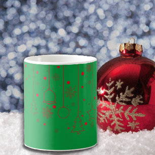 С Weihnachten Ball Star Dekoration Grün Klassische Kaffeetasse