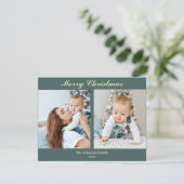 С Weihnachten Fotokarte Minze Türkis & Vanille (Stehend Vorderseite)