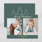 С Weihnachten Fotokarte Minze Türkis & Vanille (Vorne/Hinten)