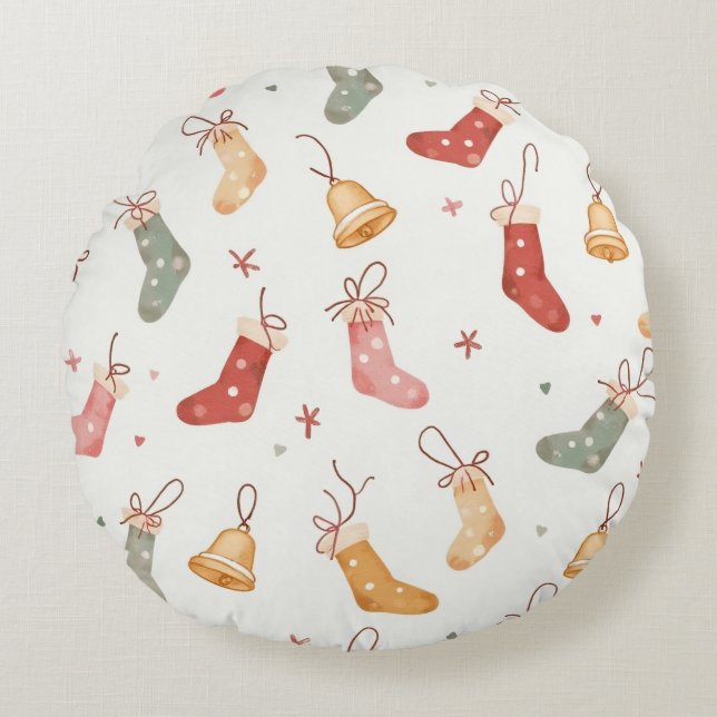 С Weihnachtskissen Rundes Kissen (Vorderseite)