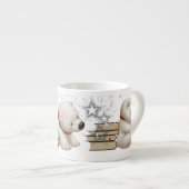 Сharming Baby polars tragen mit Büchern und Schnee Espressotasse (Vorderseite Rechts)