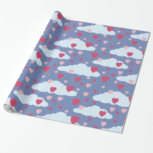 Сloud Herz-Valentinstag-Packpapier Geschenkpapier (Ungerollt)