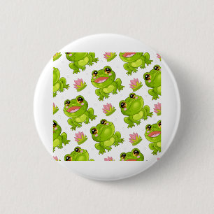 Сute cartoon frogs button
