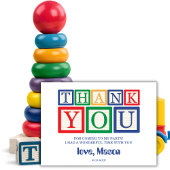 Сute Wooden ABC Blocks Primary Colors Dankeskarte