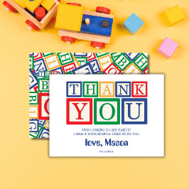 Сute Wooden ABC Blocks Primary Colors Dankeskarte