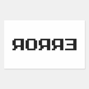 Я Я Я Ǝ   FEHLER RECHTECKIGER AUFKLEBER