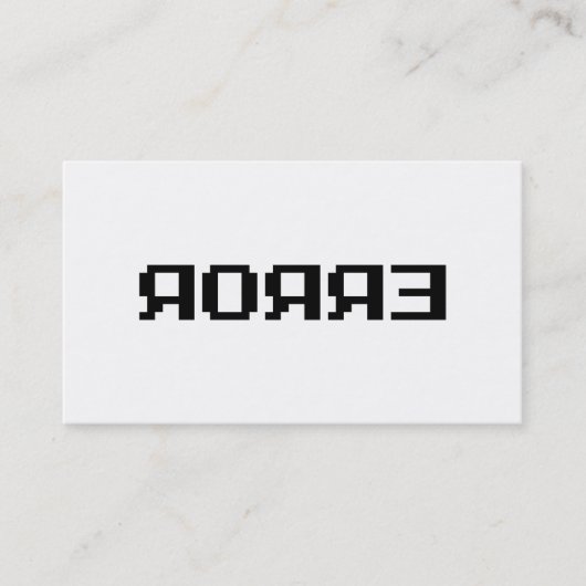 ЯOЯЯƎ | FEHLER VISITENKARTE (Vorderseite)