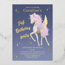 т 1. Geburtstag mit Einhorn. Folieneinladung