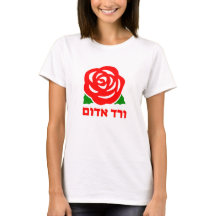 ו ר ד א ו ם - rote Rose auf Hebräisch, weiß
