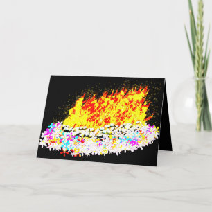 ל ״ ג ב ו מ vor Lag B'Omer funkelnd, kühnes Feuer Feiertagskarte
