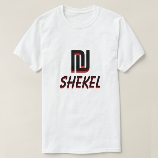 ₪ שֶׁ קֶ ל דָ neue schekelweiße שׁ T-Shirt (Design vorne)