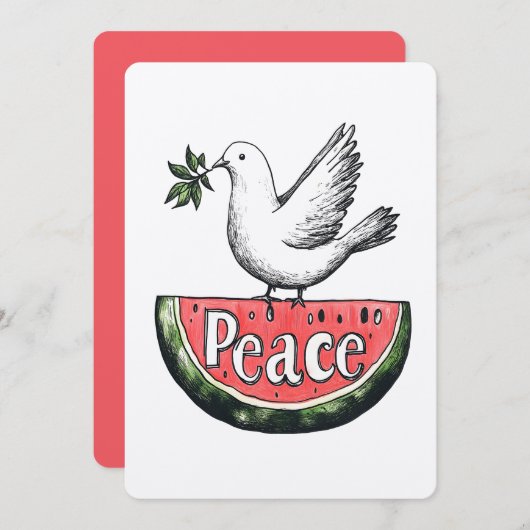 ب ي خ ل ط | Wassermelon & Dove Einladung (Vorne/Hinten)