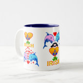 ت I Liebe Irish-Frisky Dolphin Couple Fab Classic Zweifarbige Tasse (Vorderseite Links)