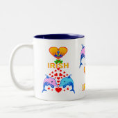 ت I Liebe Irish-Frisky Dolphin Couple Fab Classic Zweifarbige Tasse (Links)