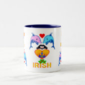 ت I Liebe Irish-Frisky Dolphin Couple Fab Classic Zweifarbige Tasse (Mittel)