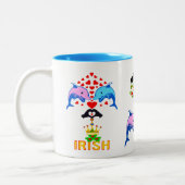 ت I Liebe Irish-Frisky Dolphin Couple Fab Classic Zweifarbige Tasse (Links)