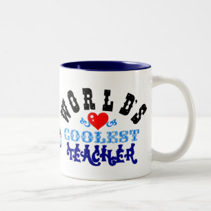 ღ ╬ "Coolster Lehrer der Welt" zwei Tone Tasse ╬ ღ