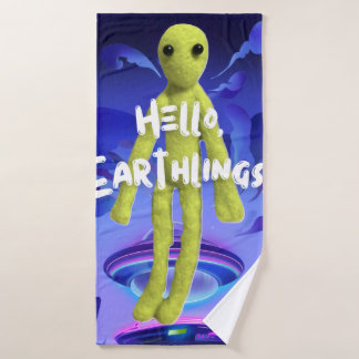 あいさつする宇宙人の柄 BADEHANDTUCH