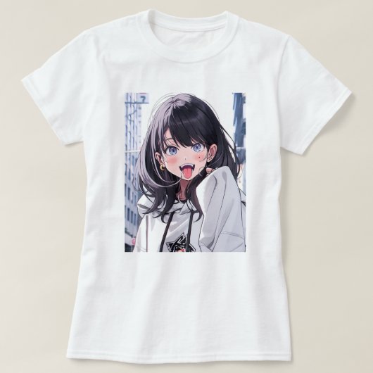 あっかんベーTシャツ|寿司娘 GenerativeAI T-Shirt (Design vorne)