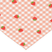 いちご＆ギンガムチェック（サーモンピンク） KURZER TISCHLÄUFER (Ecke)