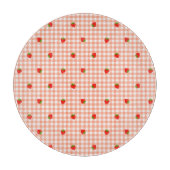 いちご&ギンガムチェック(サーモンピンク) SCHNEIDEBRETT (Vorderseite)
