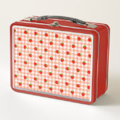 いちご&チェック(オレンジ) メタルランチボックス METALL BROTDOSE (Vorderseite)