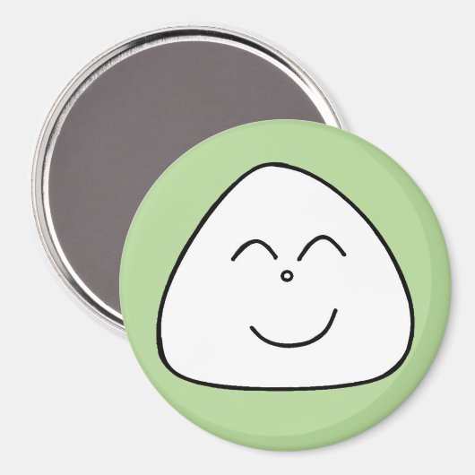 おにぎり顔マグネット(グリーン40) MAGNET (Vorderseite/Rückseite)
