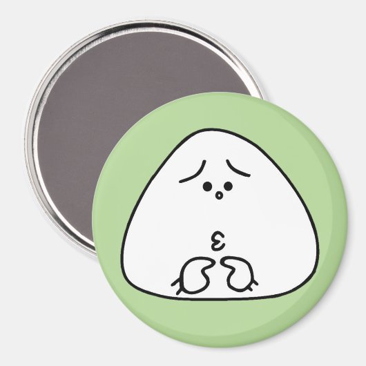 おにぎり顔(グリーン34) MAGNET (Vorderseite/Rückseite)