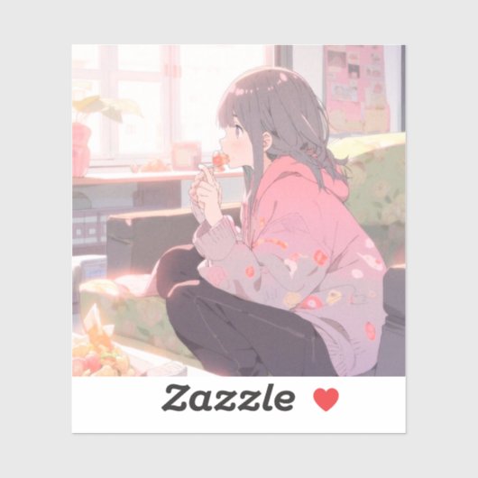 お菓子JKシール|寿司娘 GenerativeAI Aufkleber (Blatt)