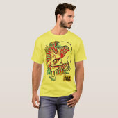 お魚くわえた白狐さん♪ WHITE FOX T-Shirt (Vorne ganz)