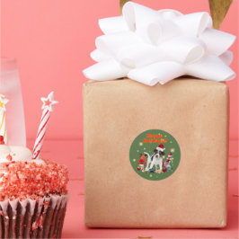 かわいいジャックラッセルテリアとおもちゃ ハッピーホリデー♡ RUNDER AUFKLEBER