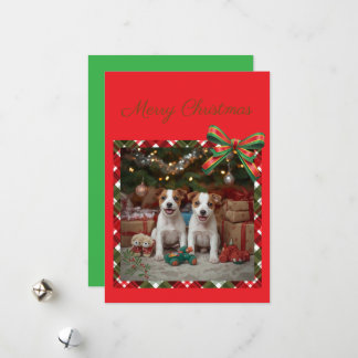 かわいいジャックラッセルテリアの子犬たちとクリスマス♡ FEIERTAGSKARTE