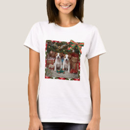 かわいいジャックラッセルテリアの子犬たちとクリスマス♡ T-Shirt
