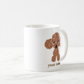 かわいいトイプードル(濃茶)名入れ KAFFEETASSE (VorderseiteRechts)
