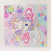 かわいいピンクのゆるふわユニコーン♡ PUZZLE (Horizontal)